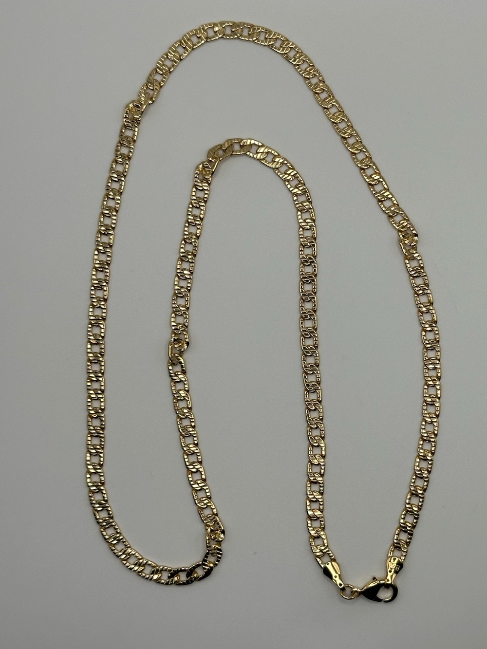 Gold Link Chain Necklace- Diamond Cut Mariner